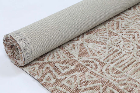 Rust tribal polyester floor rug 240x330cm