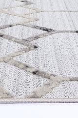 Geometric Contemporary Floor Rug, Cream Grey 240x330cm