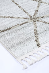 Cream beige geometric polypropylene floor rug 240x330cm