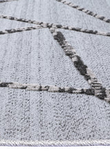 Grey geometric polypropylene floor rug 240x330cm