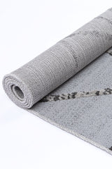 Grey geometric polypropylene floor rug 240x330cm