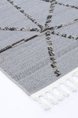 Grey geometric polypropylene floor rug 240x330cm