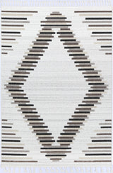 Cream beige geometric polypropylene floor rug 240x330cm