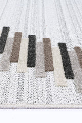 Cream beige geometric polypropylene floor rug 240x330cm