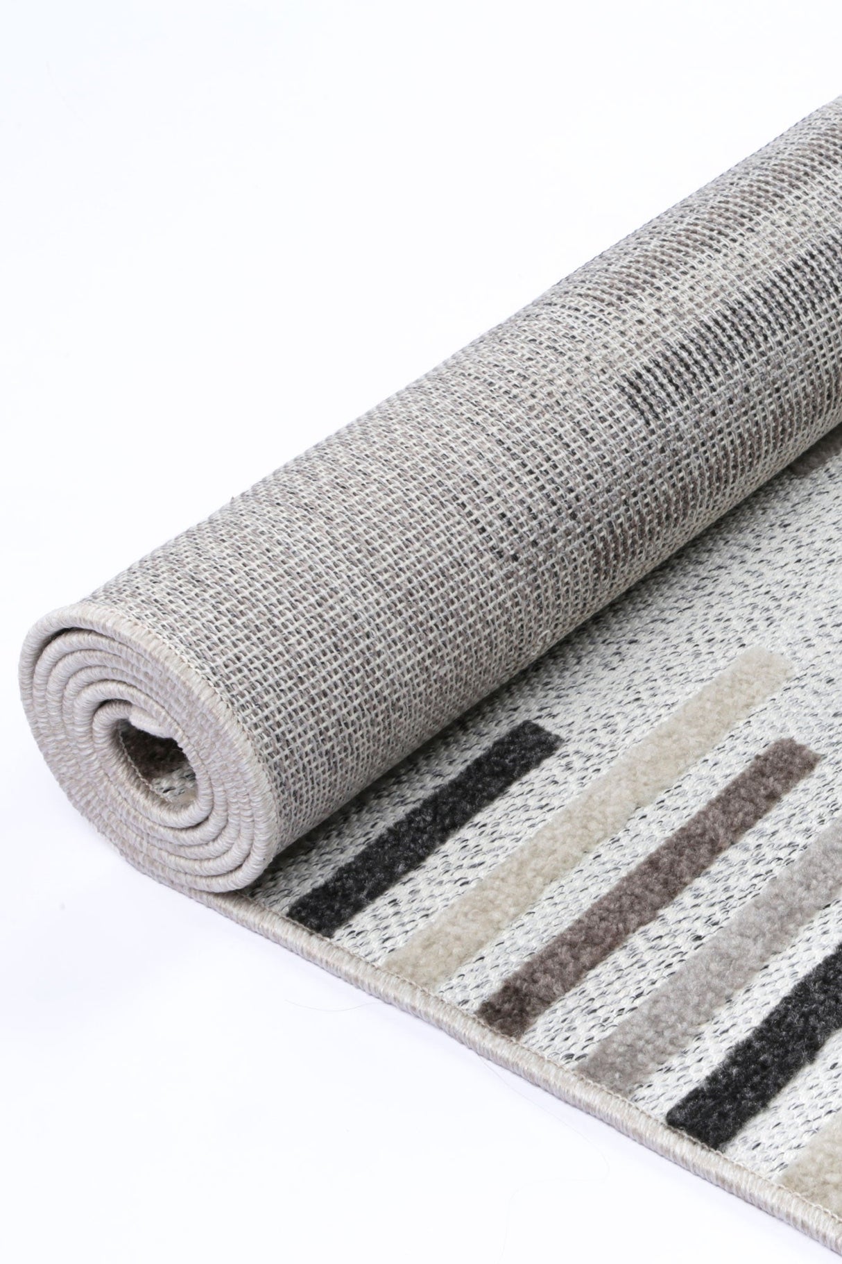 Cream beige geometric polypropylene floor rug 240x330cm
