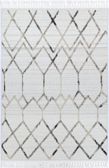 Modern Geometric Floor Rug, Cream Grey 300x400cm
