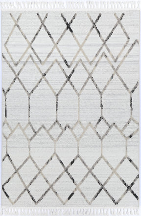 Modern Geometric Floor Rug, Cream Grey 300x400cm