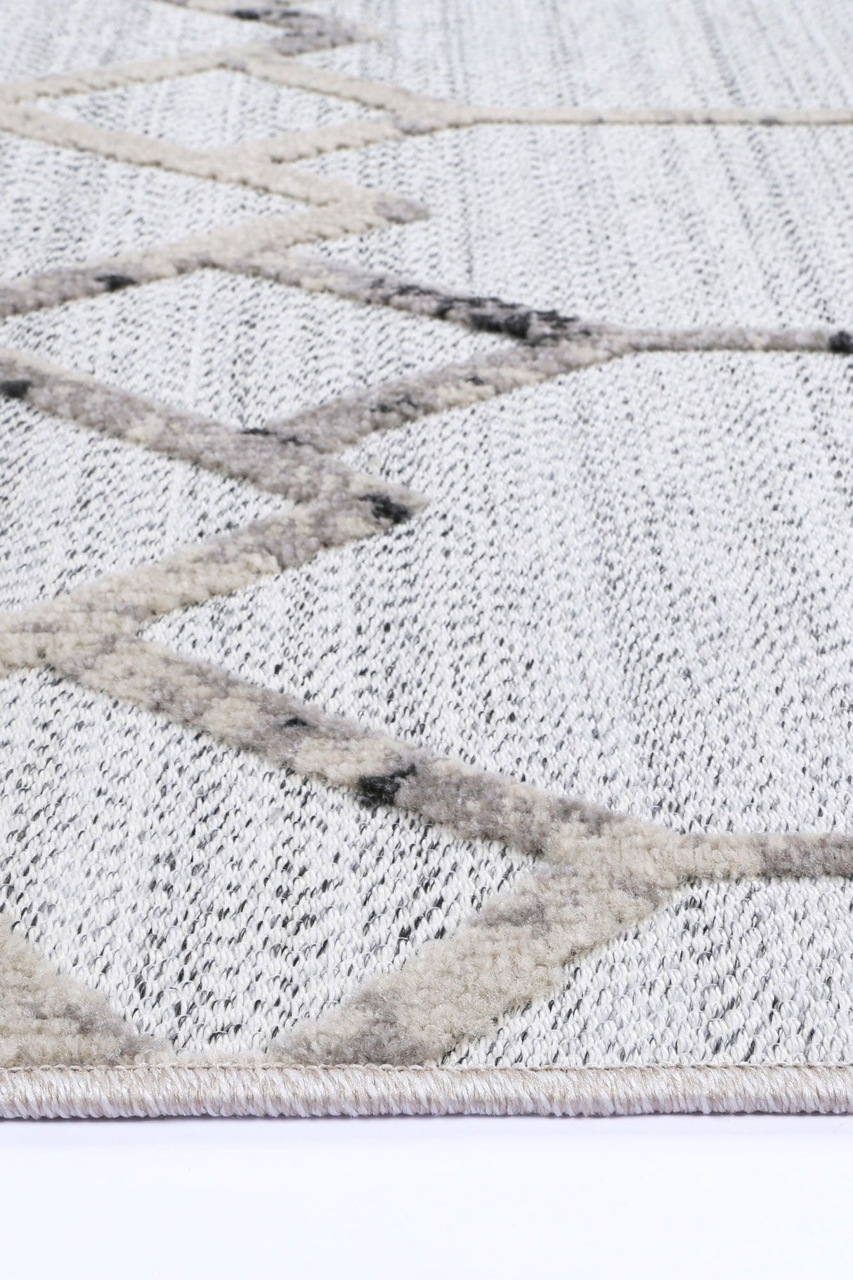 Modern Geometric Floor Rug, Cream Grey 300x400cm - view 3