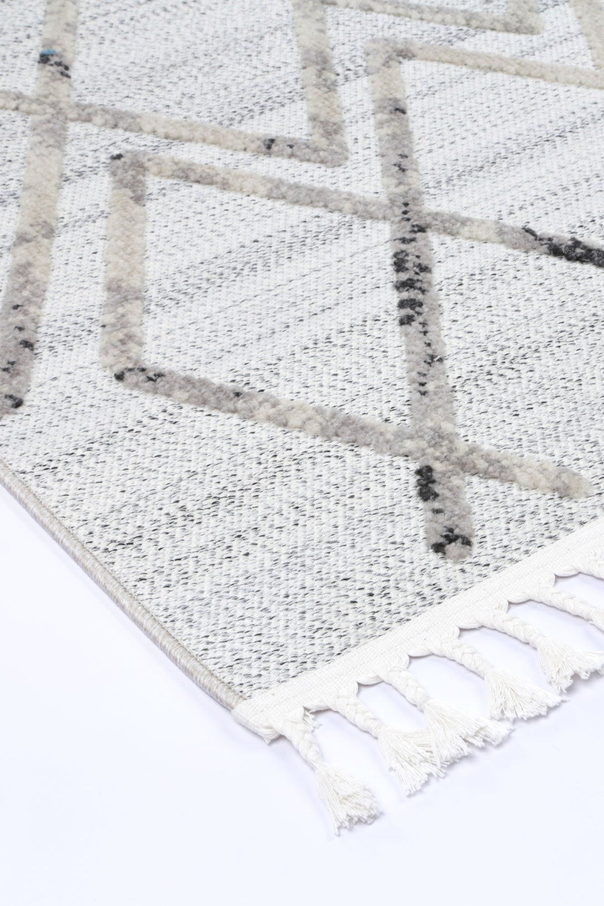 Modern Geometric Floor Rug, Cream Grey 300x400cm - view 5