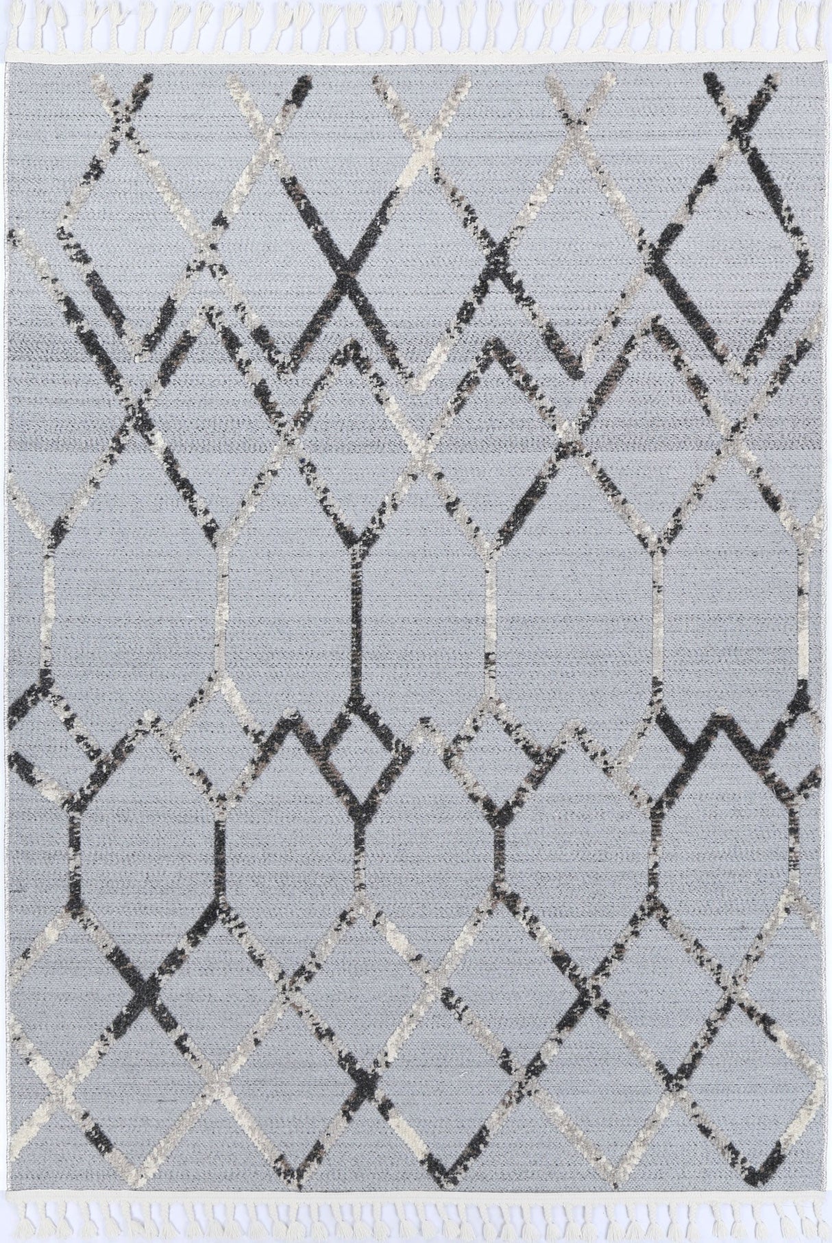Modern Geometric Floor Rug, Grey Anthracite 300x400cm