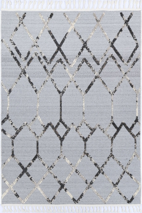 Modern Geometric Floor Rug, Grey Anthracite 300x400cm