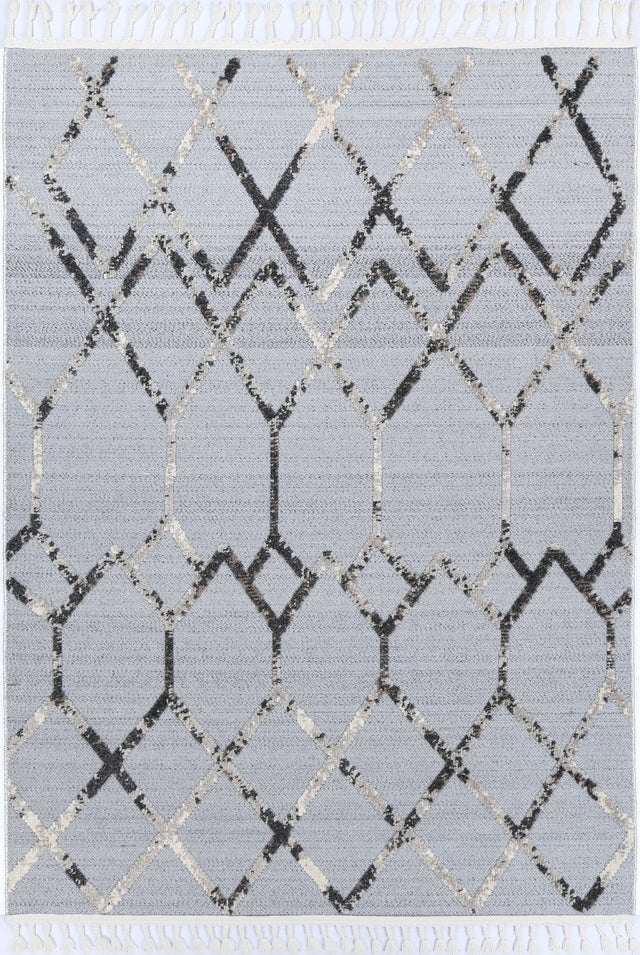 Modern Geometric Floor Rug, Grey Anthracite 300x400cm