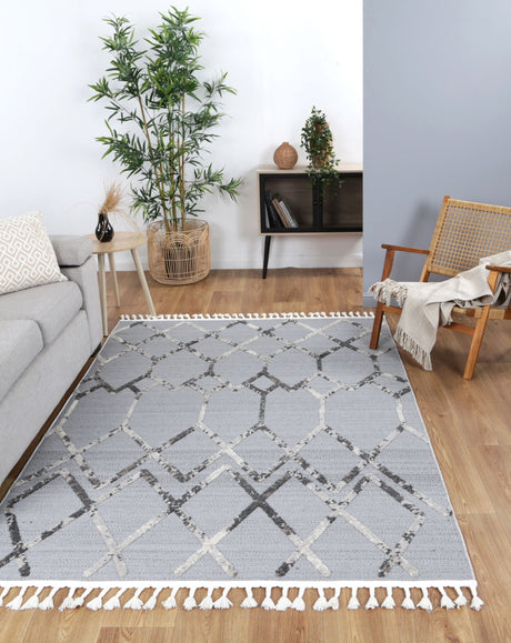 Modern Geometric Floor Rug, Grey Anthracite 300x400cm - view 2