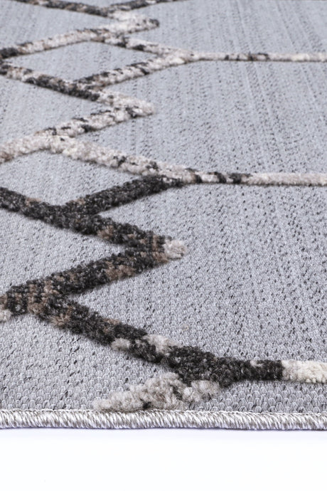 Modern Geometric Floor Rug, Grey Anthracite 300x400cm - view 3
