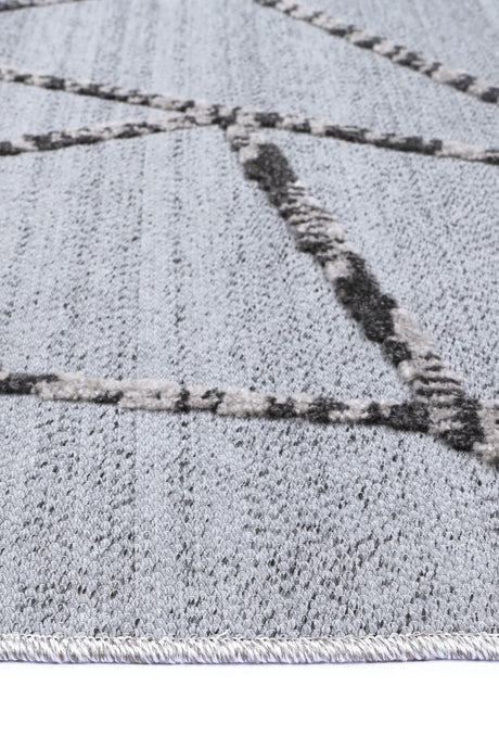 Modern Geometric Floor Rug, Grey Anthracite 300x400cm - view 3