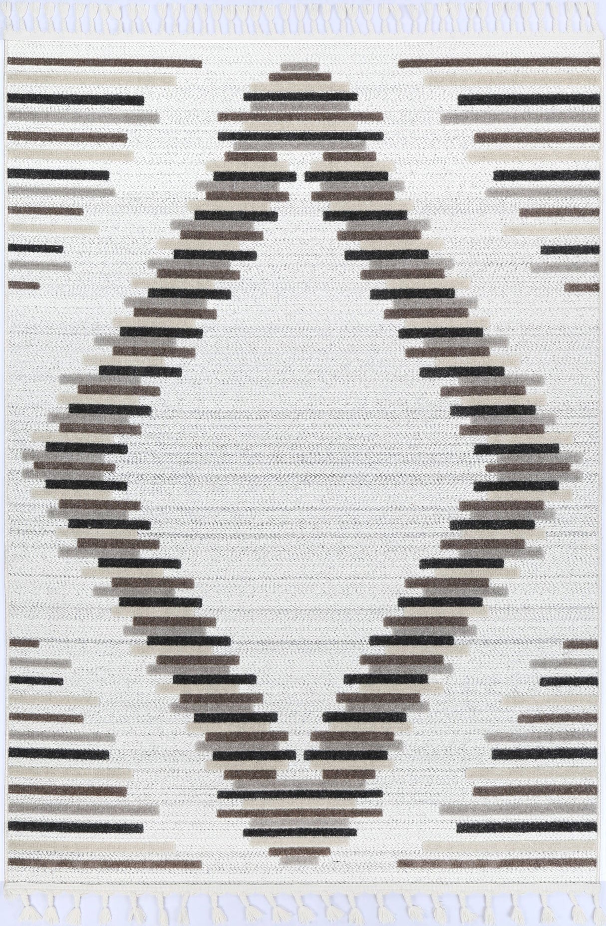 Modern Geometric Floor Rug, Cream Beige 300x400cm