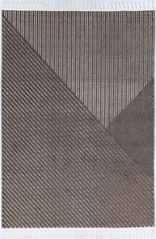 Modern Geometric Floor Rug, Cream Beige 300x400cm