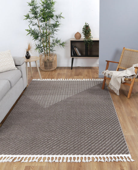 Modern Geometric Floor Rug, Cream Beige 300x400cm - view 2