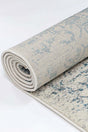 Distressed Transitional Polypropylene Floor Rug Ivory Blue 300 x 400cm