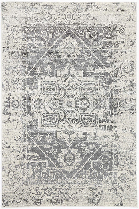 Distressed Transitional Polypropylene Floor Rug Ivory Grey 300 x 400cm, view 2