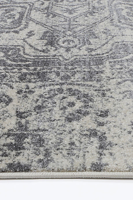 Distressed Transitional Polypropylene Floor Rug Ivory Grey 300 x 400cm, view 4