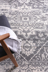 Distressed Transitional Polypropylene Floor Rug Ivory Grey 300 x 400cm, view 7