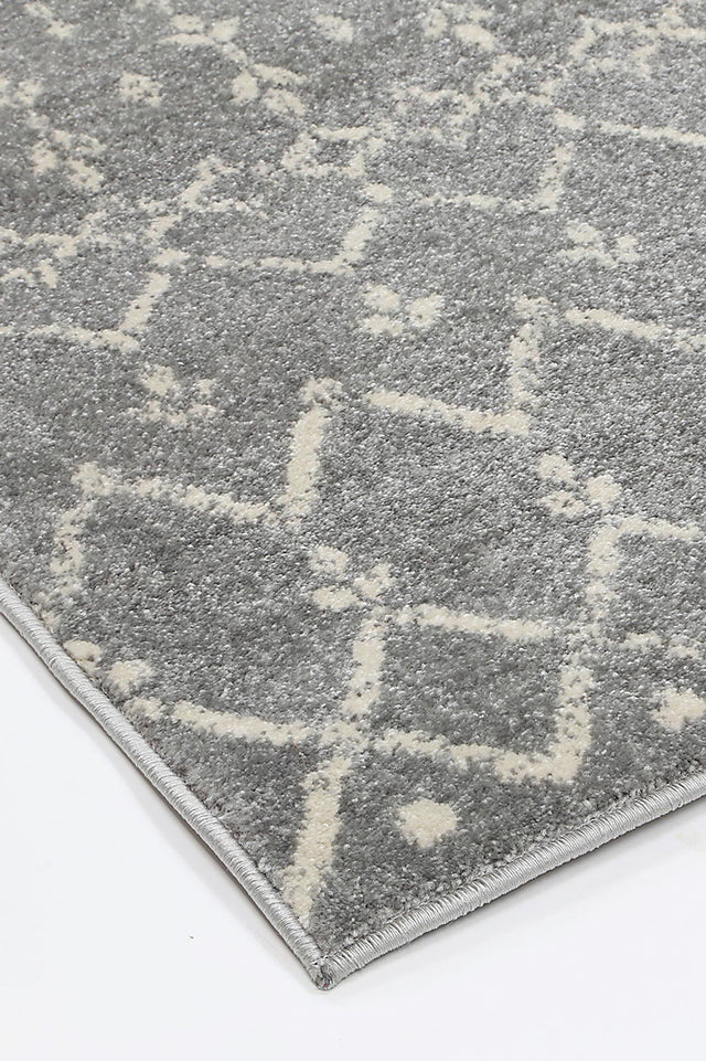 Distressed Transitional Polypropylene Floor Rug Grey Ivory 300 x 400cm