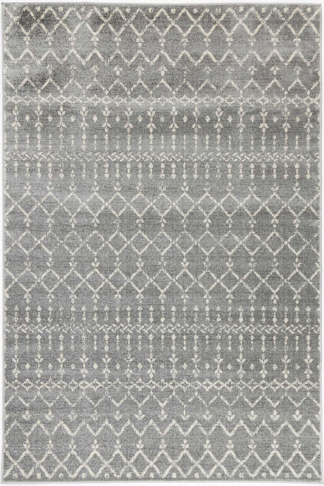 Distressed Transitional Polypropylene Floor Rug Grey Ivory 300 x 400cm, view 2