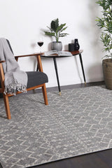 Distressed Transitional Polypropylene Floor Rug Grey Ivory 300 x 400cm, view 7