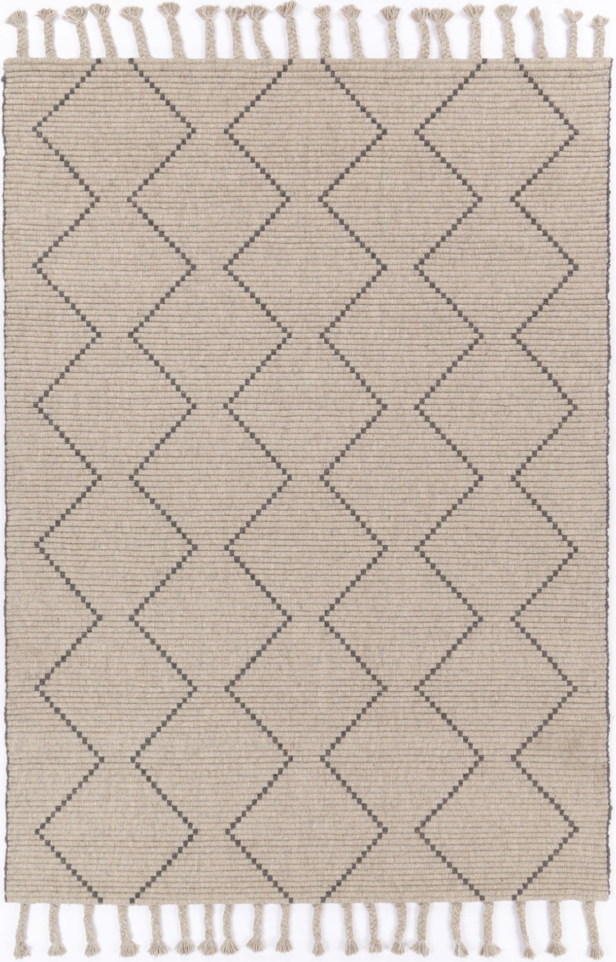 Hand tufted wool blend floor rug in ash, 160 x 230 cm