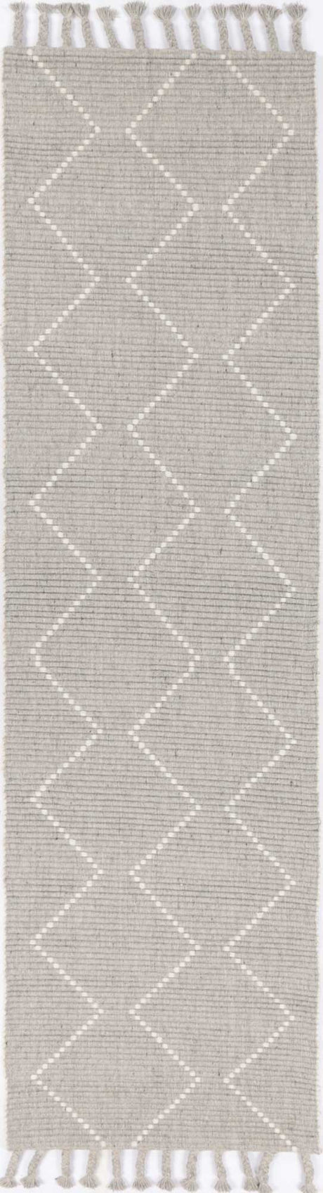 Hand tufted wool blend floor rug in grey, 160 x 230 cm
