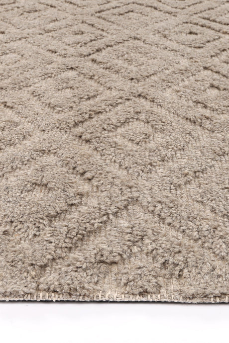 Hand tufted wool blend floor rug in ash, 160 x 230 cm