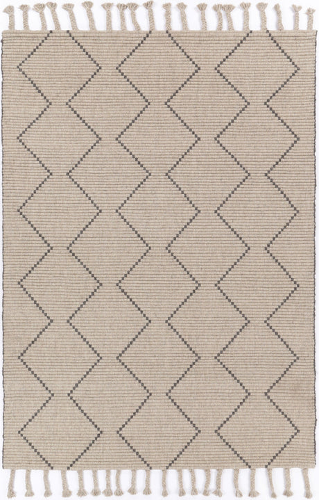 Hand tufted wool blend floor rug in ash, 200 x 290 cm