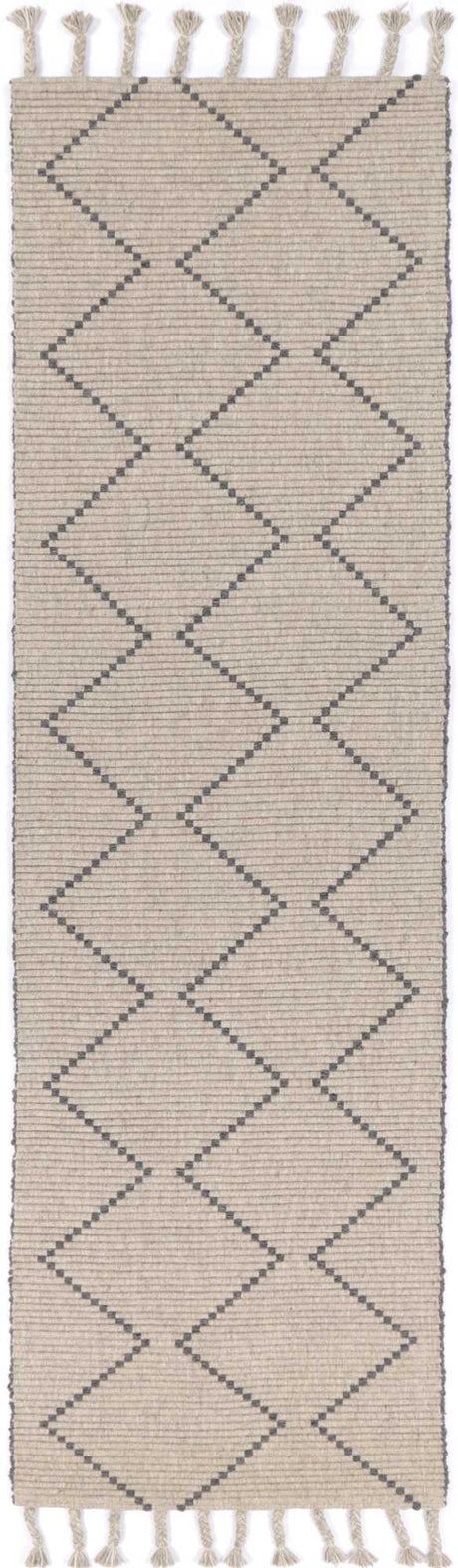 Hand tufted wool blend floor rug in ash, 200 x 290 cm