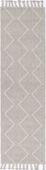 Hand tufted wool blend floor rug in grey, 200 x 290 cm