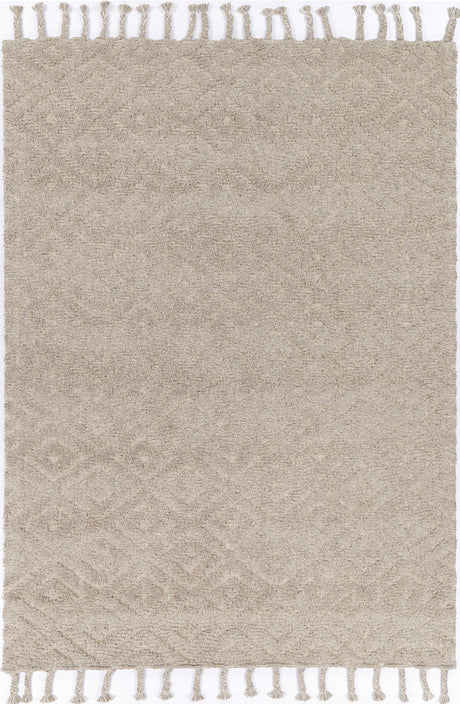Hand tufted wool blend floor rug in grey, 200 x 290 cm