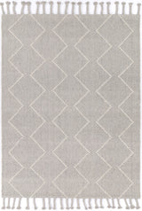 Grey hand tufted wool blend floor rug 240x330cm