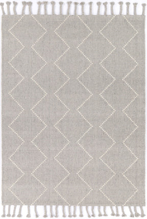 Grey hand tufted wool blend floor rug 240x330cm