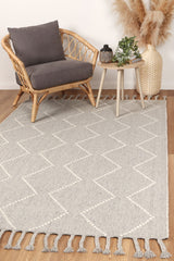 Grey hand tufted wool blend floor rug 240x330cm