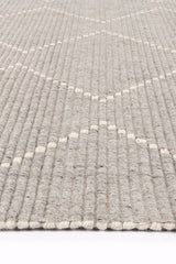 Grey hand tufted wool blend floor rug 240x330cm