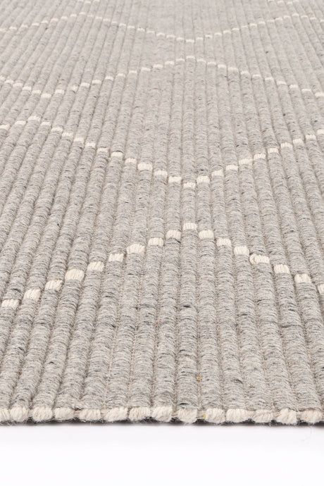 Grey hand tufted wool blend floor rug 240x330cm