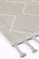 Grey hand tufted wool blend floor rug 240x330cm