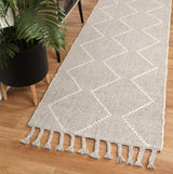 Grey hand tufted wool blend floor rug 240x330cm