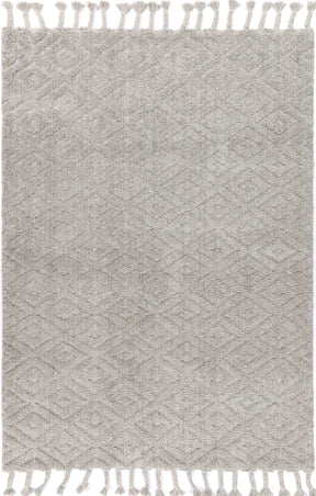 Grey hand tufted wool blend floor rug 240x330cm