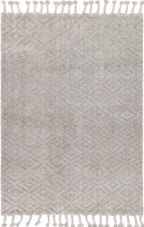 Grey hand tufted wool blend floor rug 240x330cm