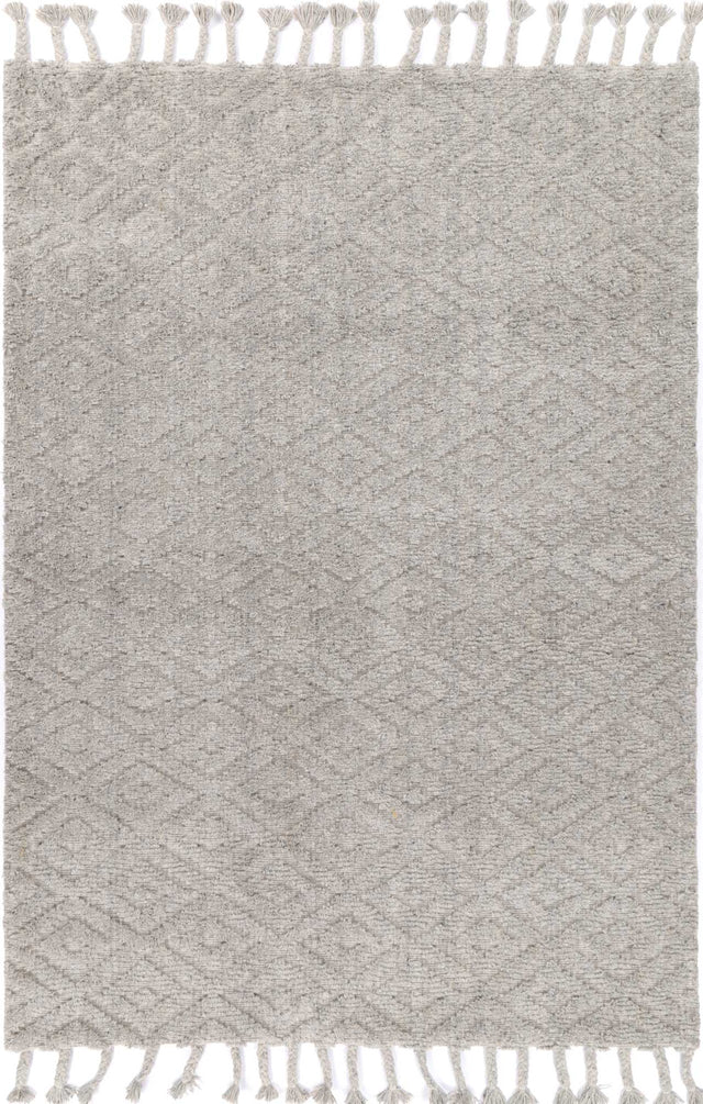 Grey hand tufted wool blend floor rug 240x330cm