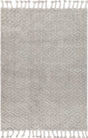 Grey hand tufted wool blend floor rug 240x330cm