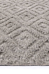 Grey hand tufted wool blend floor rug 240x330cm