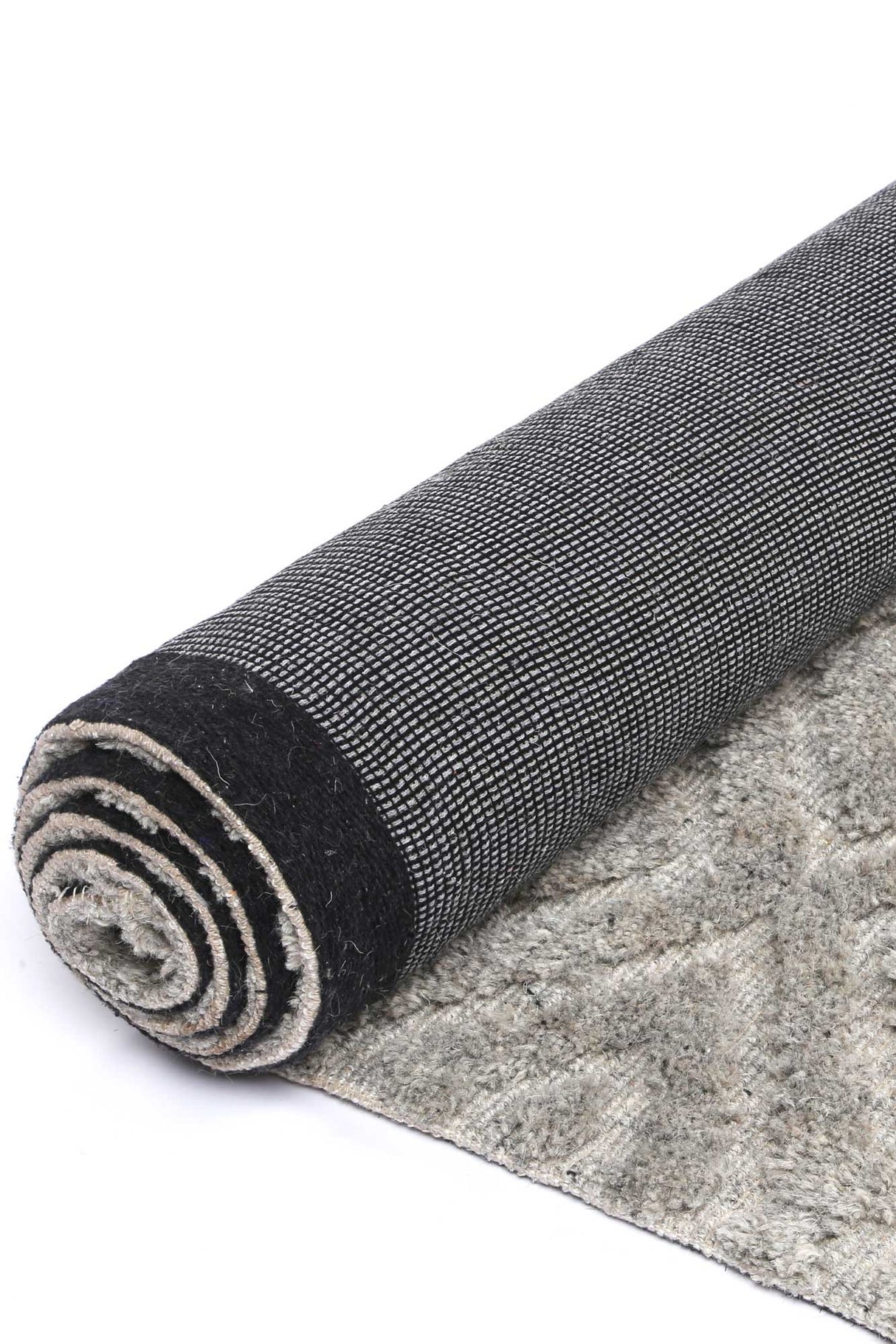 Grey hand tufted wool blend floor rug 240x330cm