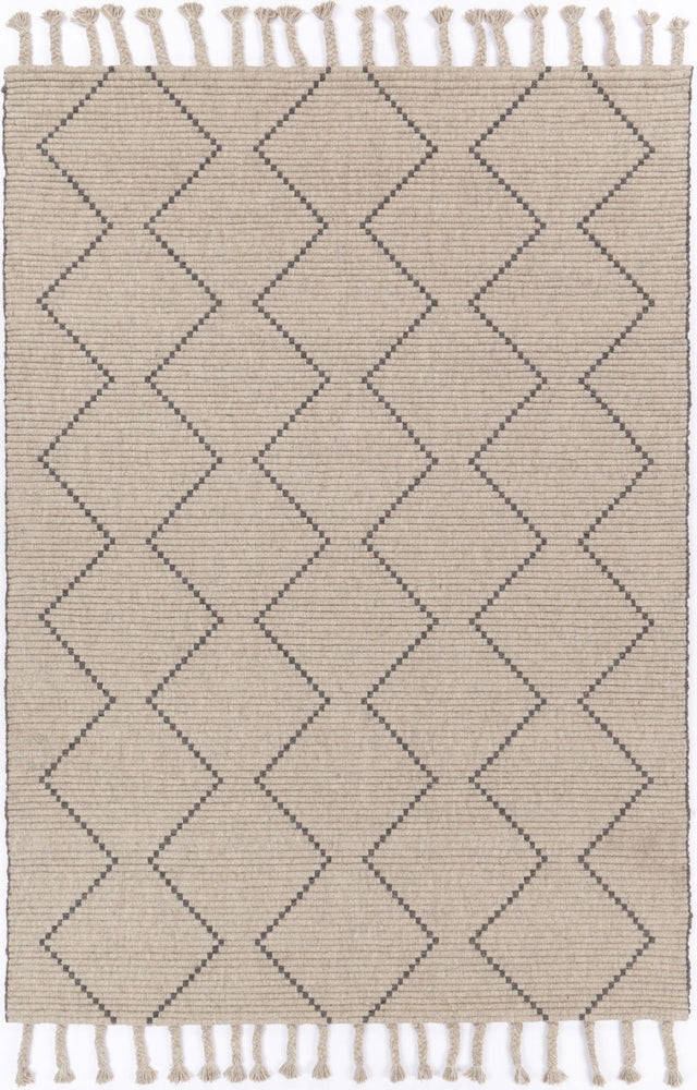 Hand Tufted Wool Blend Tribal Floor Rug, Ash 300x400cm